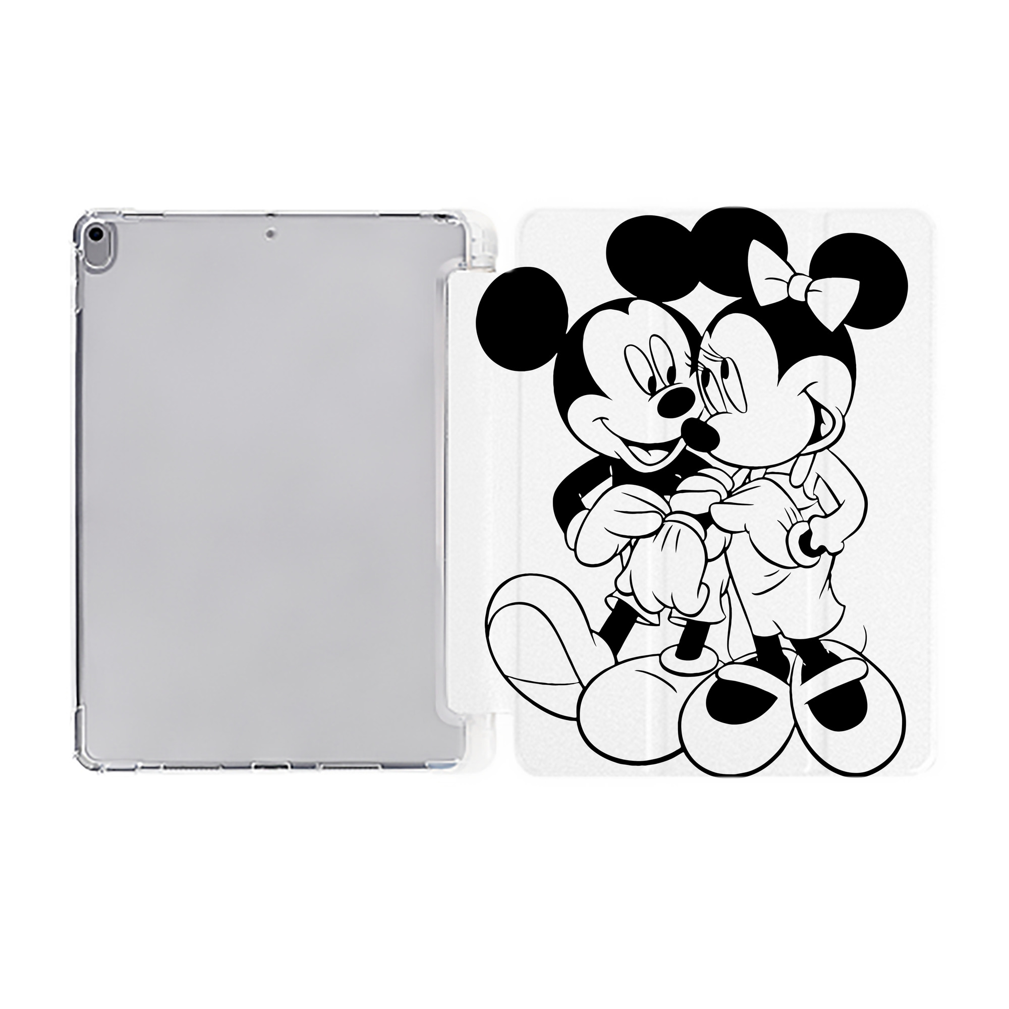（画像用） ミッキーマウス Mickey Mouse IPad ケース ペン収納付き 三つ折りスタンド PUレザー×シリコン 対応機種9.5/10.5/10.9インチ